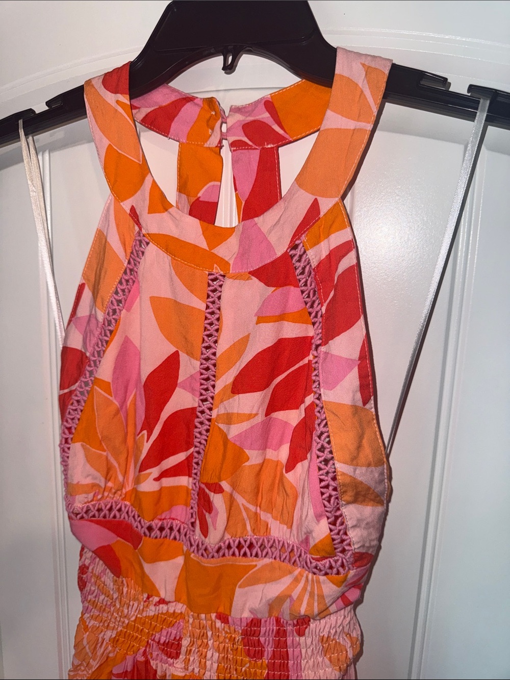 Anthropologie Abel the Label Rumi Floral Halter Maxi Dress Pink Orange Size S - Picture 4 of 13
